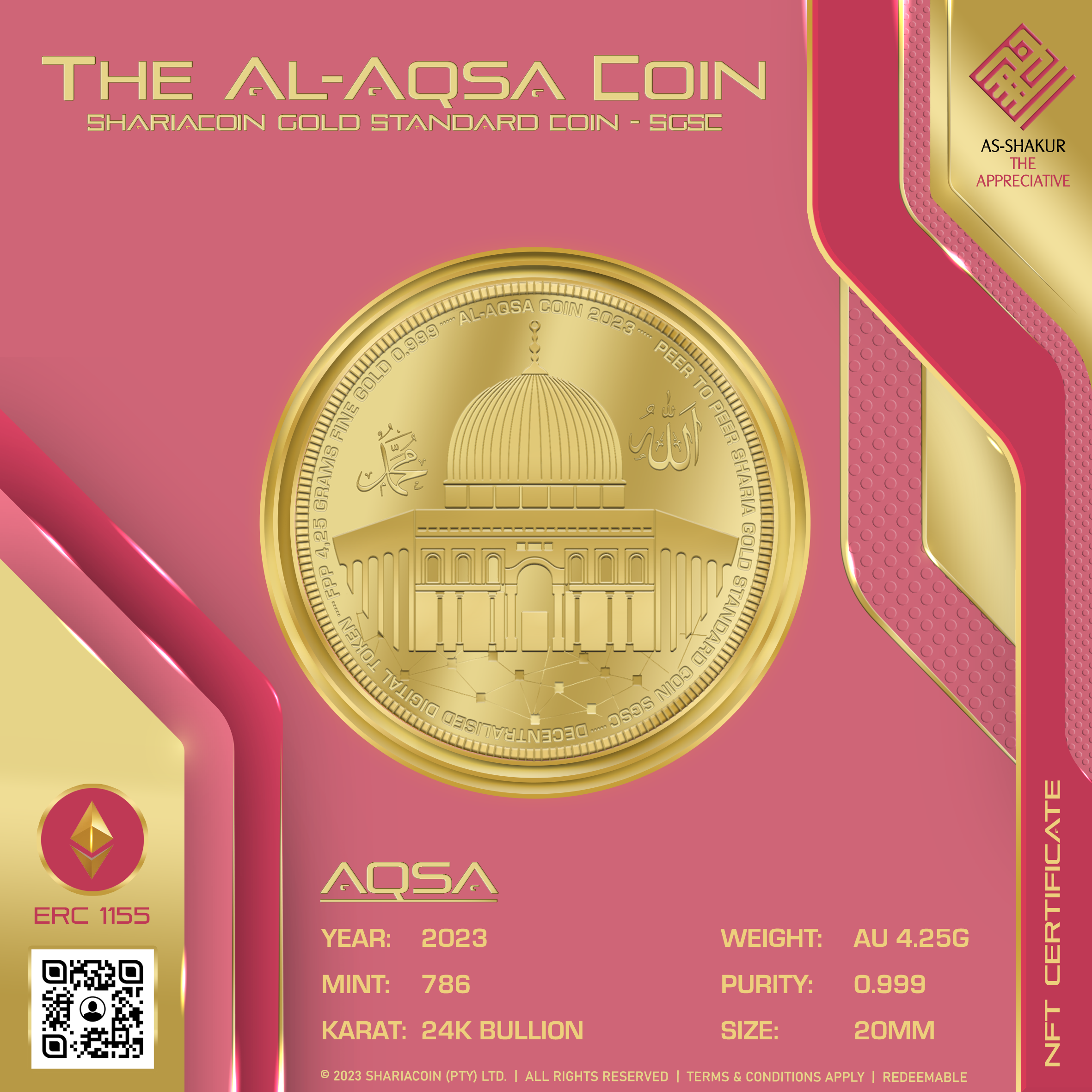 The Al-Aqsa Coin Gold Coin NFT | AQSA The Al-Aqsa Coin Gold Coin NFT | AQSA