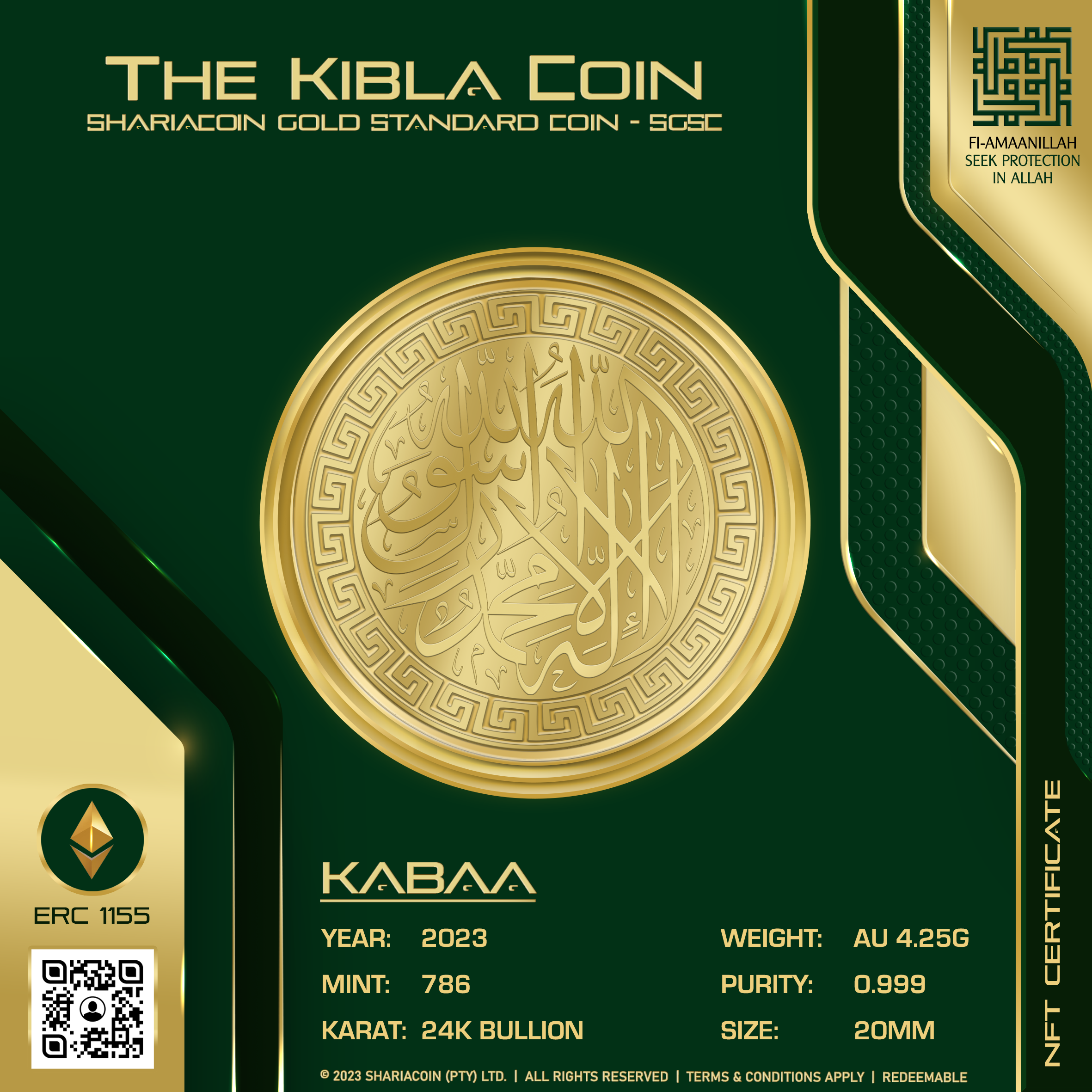 The Kibla Coin Gold Coin NFT | KAABA | BACK The Kibla Coin Gold Coin NFT | KAABA | BACK