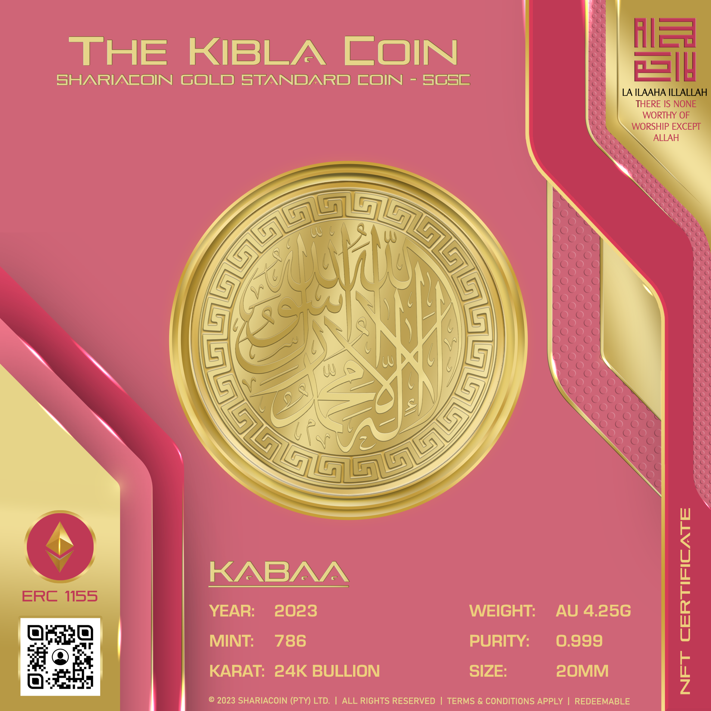 The Kibla Coin Gold Coin NFT | KAABA | BACK The Kibla Coin Gold Coin NFT | KAABA
