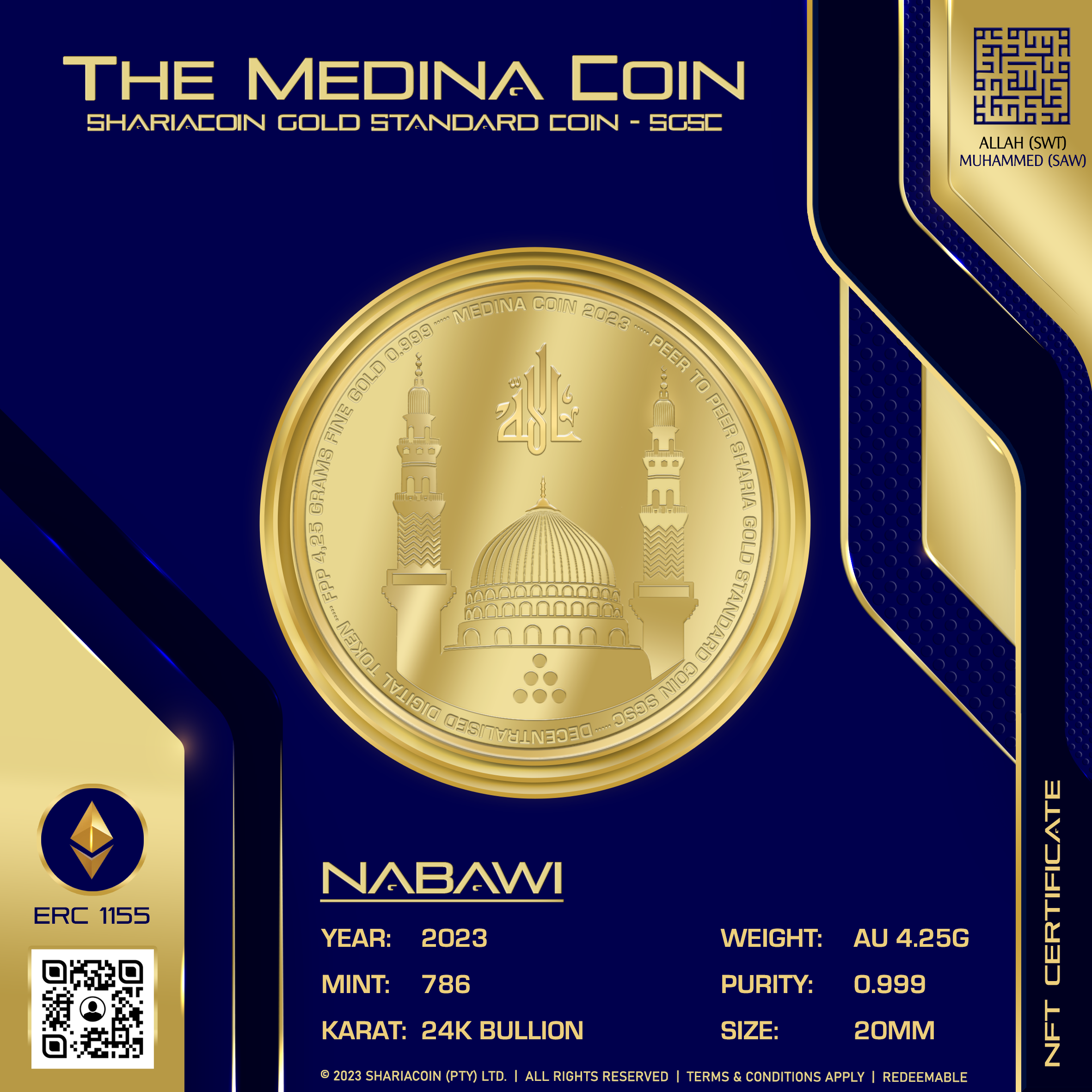 The Medina Coin Gold Coin NFT | NABAWI The Medina Coin Gold Coin NFT | NABAWI