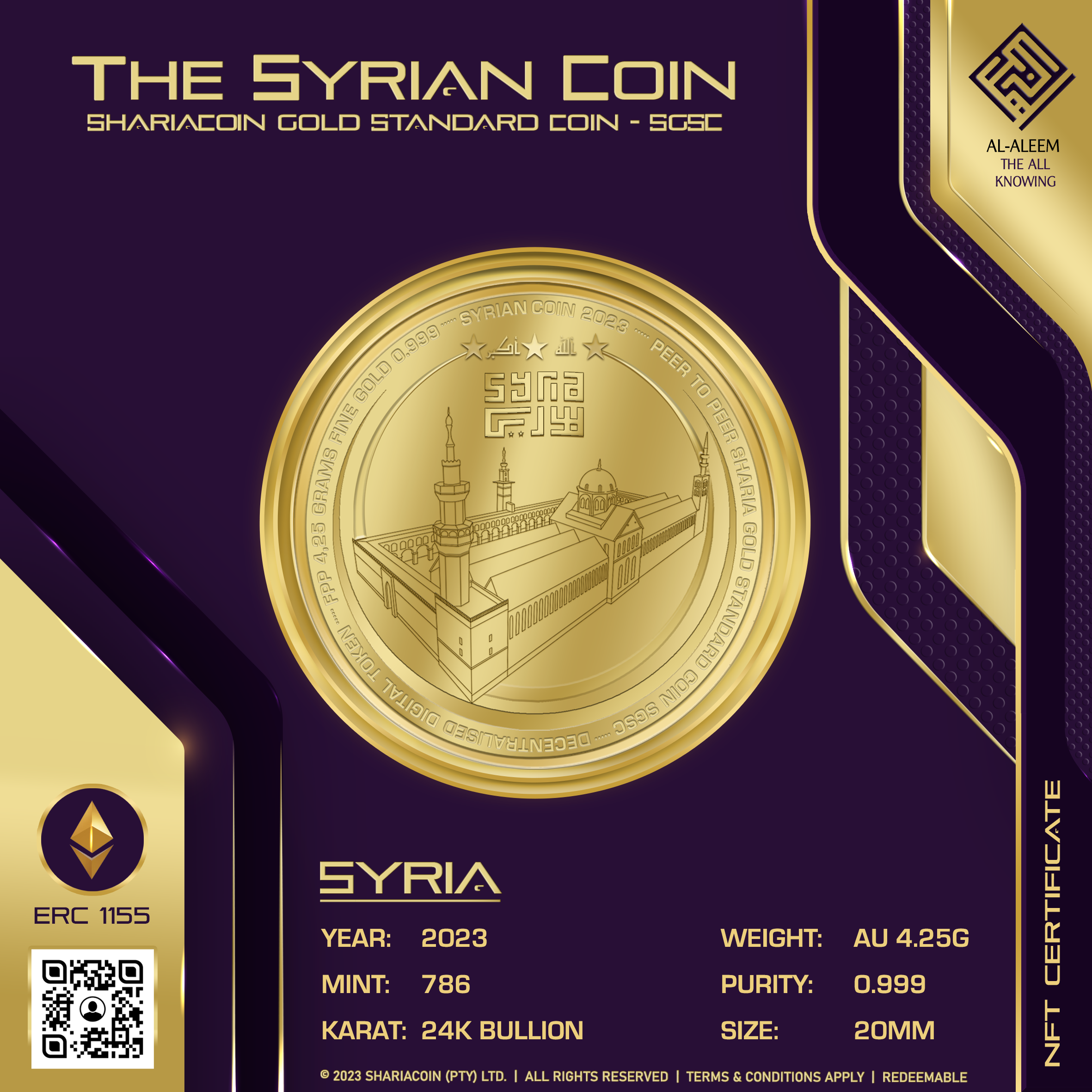 The Syrian Coin Gold Coin NFT | SYRIA The Syrian Coin Gold Coin NFT | SYRIA